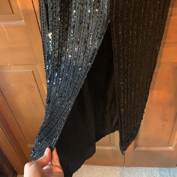 Stunning VINTAGE Landa Silk Beaded Sequin Gown - Picture 5 of 6